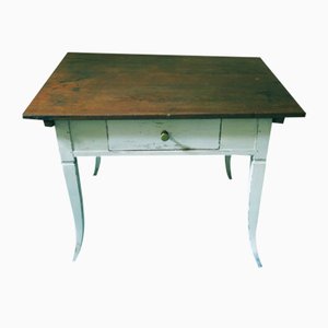 Schwedischer Eichenholz Bauerntisch oder Schreibtisch mit bemaltem Gestell, frühes 19. Jh