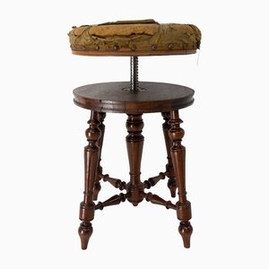 French Napoleon III Piano Stool in Walnut, Circa 1880