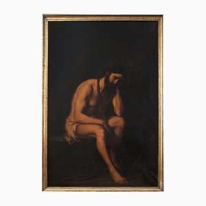 Depicting Christ in Agony, Naples, Early 19th-Century, Oil on Canvas, Framed