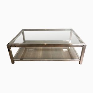 Mesa de centro grande de cromo, años 70