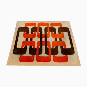 Vintage Wool Carpet with Geometric Motifs, 1960s