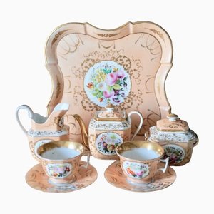 Service à Thé Antique en Porcelaine de Paris, 1850s, Set de 6