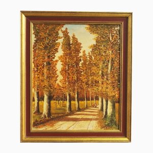 Bosque en otoño, óleo sobre lienzo, enmarcado