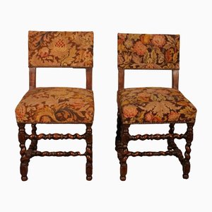Louis XIII Period Chairs in Oak, Set of 2