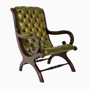 Antique Deep Buttoned Leather Armchair
