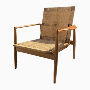 Sedia SW96 in quercia, canna e teak di Finn Juhl per Soren Willadsen