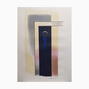 Paul Mansouroff, Lithographie Abstraite sur Papier, 1970s