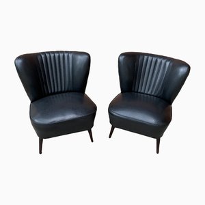 Mid-Century Sky Black Cocktail Chairs, 1950s, Set of 2