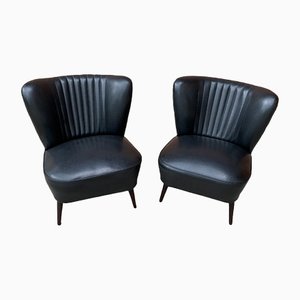 Set of Mid-Century Sky Black Cocktail Chairs, 1950s
