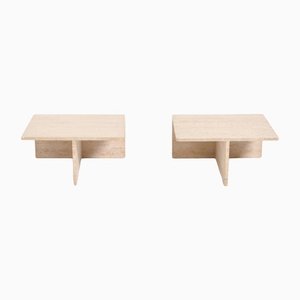 Travertine Side Table by P. A. Giusti & E. Di Rosa for Up & Up, Set of 2