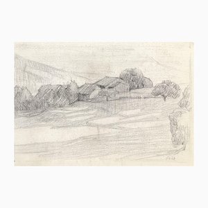 Henri Fehr, Paysage, 1930, Crayon sur Papier