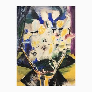Alexandre Goh, Bouquet, 1916, Aquarelle, Acrylique, Crayon, Gouache et Stylo à Bille sur Papier