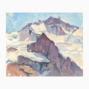 Isaac Charles Goetz, Montagne enneigée, 1934, Watercolor & Gouache on Paper