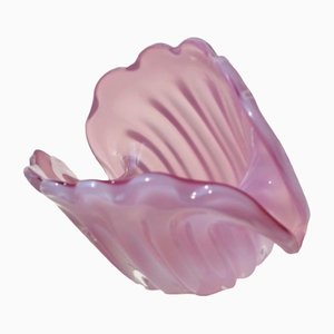 Vintage Pink Murano Glass Mussel Bowl