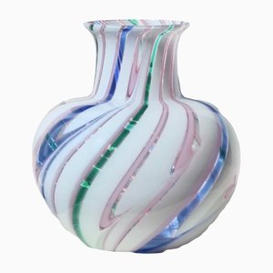 Vintage Murano Multi-Swirl Glass Vase