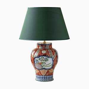 Lampe de Bureau Artisanale Unique de Delft Petrus Regout Chinoiserie Vase Petrus