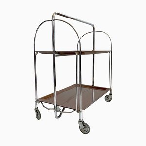 Mid-Century Modern Foldable Serving Bar Cart / Trolley, Germany, 1960s / 70s