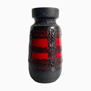 Deutsche Mid-Century Fat Lava Vase aus Keramik von Scheurich Keramik, 1960er