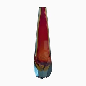 Jarrón San Marco sumergido de cristal de Murano facetado de Alessandro Mandruzzato, Italia, 1960