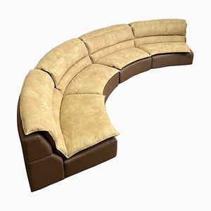 Suede & Leather Sectional Bogo Sofa by Carlo Bartoli for Rossi of Albizzate, Set of 4