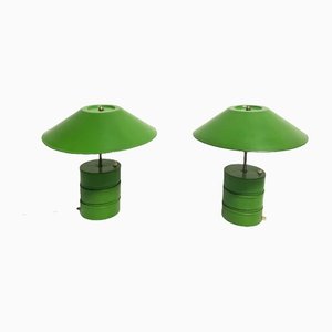 Mid-Century Brutalist Metal Table Lamp in Lime Green, 1960s