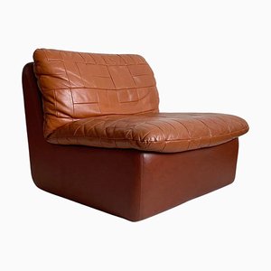 Swedish Modern Leather Patchwork Lounge Chair from Overman, 1970s