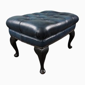 English Leather Chesterfield Stool