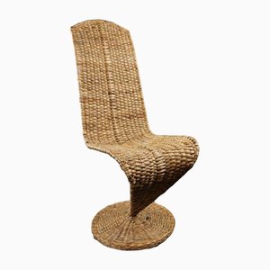 Mid-Century Italian Banana Leaf S-Shaped Armchair by Marzio Cecchi for Studio Most, 1970s