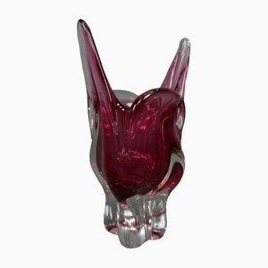 Pink Glass Vase by Josef Hospodka for Chribska