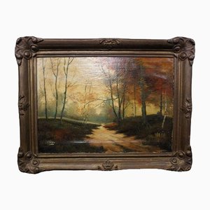 Landscape, Oil on Canvas, Framed
