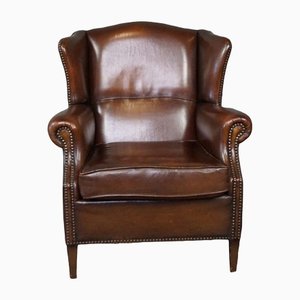 Brown Leather Ear Armchair