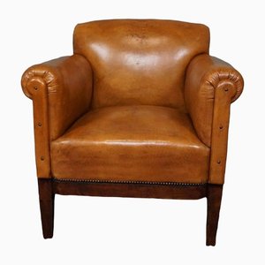 Large Art Deco Sheep Leather Armchair