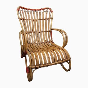 Rattan Armchair with Red Accents from Rohé Noordwolde