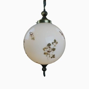 Glass & Brass Globe Pendant Lamp