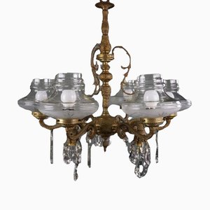 6-Arm Chandelier with Glass Decoration