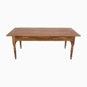 Solid Cherry Farmhouse Table, Late 19th Century