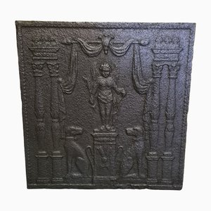 Antike französische Kaminplatte aus Gusseisen, frühes 19. Jh