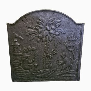 Antike französische Kaminplatte aus dem späten 19. Jahrhundert mit japanischer Szene