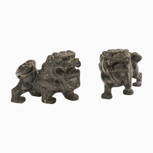 Small Vintage Chinese Lions, Set of 2