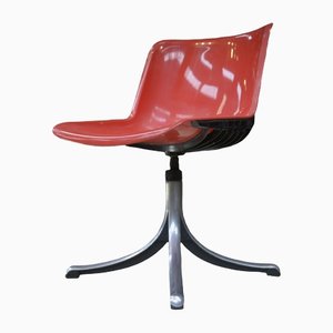 Aluminum Pivoting Chair with Cast Iron Base by Borsani Osvaldo for Tecno