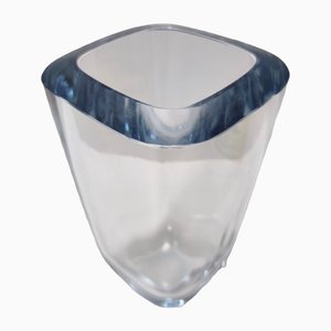 Thick Transparent Glass Vase from Strombergshyttan, Sweden, 1960s