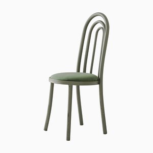 Vintage Italian Artisan Made Sculptural Chair with Arches in Green Tubular Steel