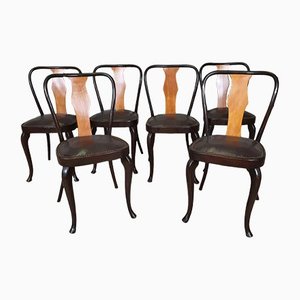 Art Deco Dining Chairs, 1950s, Set of 6