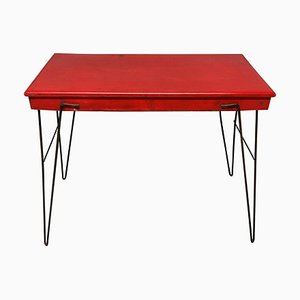 Mid-Century Folding Scarlet Table