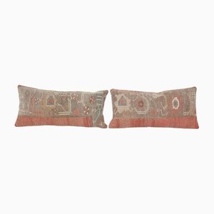 Antique Muted-Colored Rug Cushion Covers, Set of 2