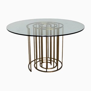 Vintage Brass & Glass Model Vulcano Sculptural Table by Luciano Frigerio