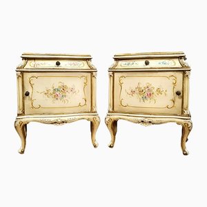 Louis XV Lacquered Wood Nightstands, 1900s, Set of 2