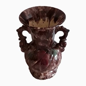 Mid-Century German Ceramic Vase with 2 Handles, 1950s