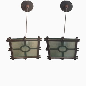 Lampade da soffitto vintage industriali di William Clayssens per Weldinox Design, set di 2