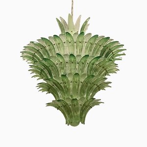 Green Palmettes Chandelier in the Style of Barovier & Toso